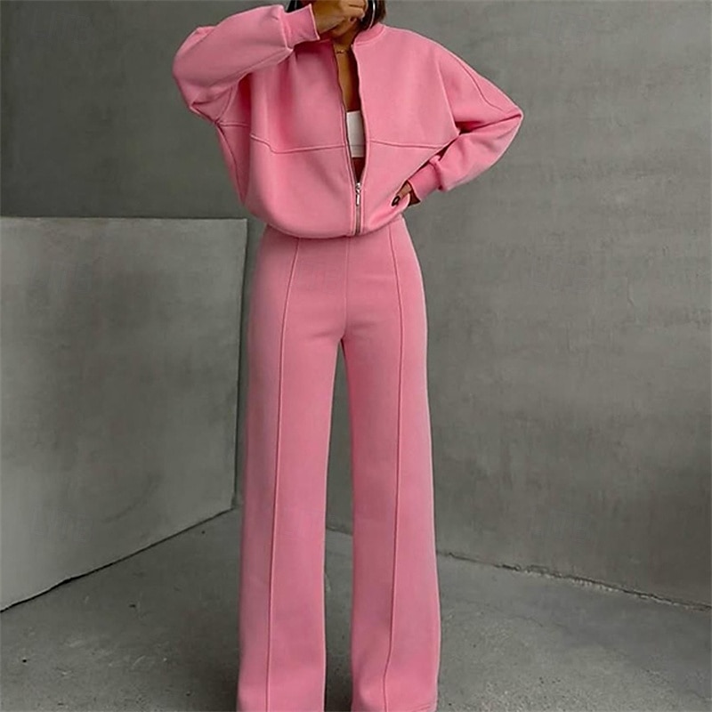 Mujer Tracksuit Sudadera Conjunto de Ropa Deportiva Bolsillo Color sólido Trajes de Yoga Otoño Invierno Negro Blanco Gimnasio Rutina de ejercicio Deportes Mantiene abrigado Resistente al Viento Suave 2026 - $31.99 –P1