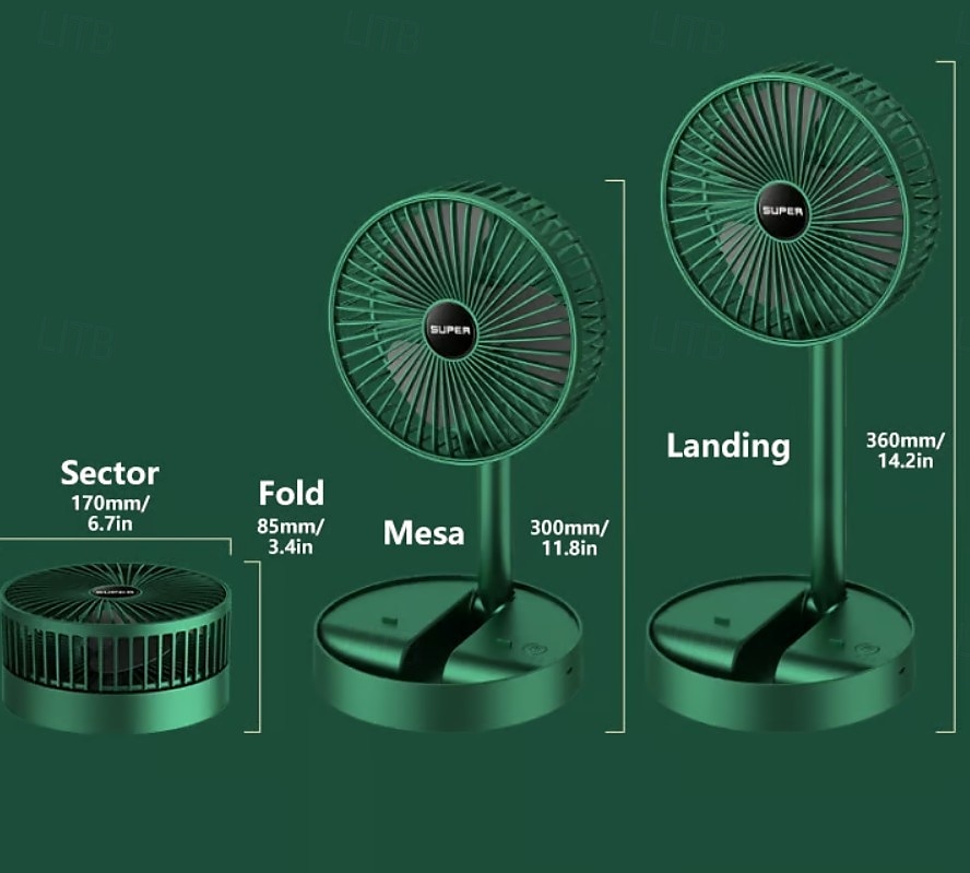 Portable Foldable Rechargeable Oscillating Fan Battery Operated USB C Small Fan Remote, Quiet Table Desk Fan Folding Standing Pedestal Fans for Bedroom Rome Office Camping Travel 2025 - $20.99 –P3