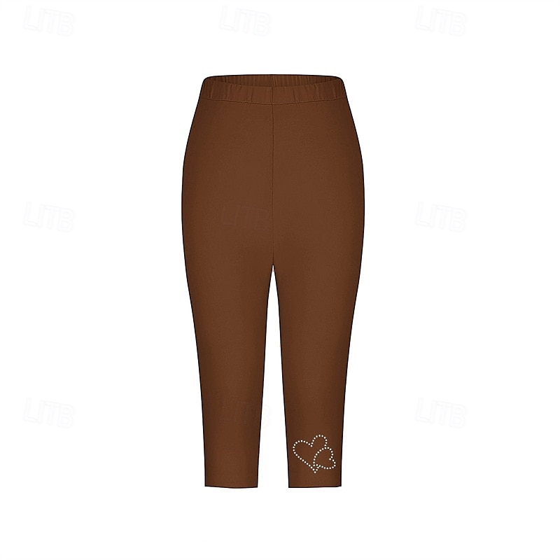 Per donna Pantaloni capri Leggings Casual Athleisure Lunghezza al polpaccio Vita Alta Semplice Elastico in vita Foratura a caldo Traspirabilità Elasticizzato Vacanza Streetwear Abbigliamento del 2025 a $14.99 –P4