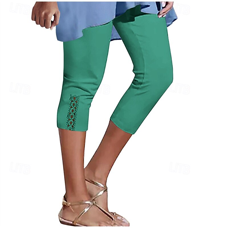 Mulheres Calças Capri Leggings Moda Casual Comprimento da panturrilha Cintura Média Tecido Cintura elástica Confortável Respirabilidade Com Stretch Férias Rua Roupa Diária Amarelo Claro Vinho de 2025 por $15.99 –P8