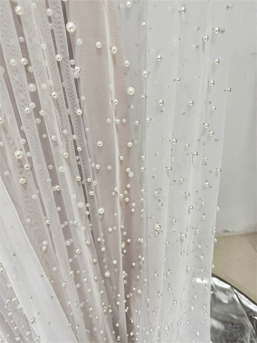 Vestidos de quinceanera em A-line vestido elegante casamento convidada de casamento comprimento do chão mangas longas gola alta tule costas nuas com pregas de 2025 por $179.99 –P6
