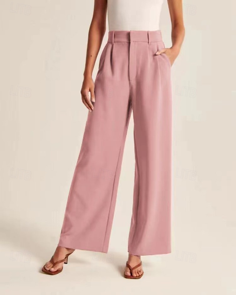 Per donna Gamba larga Pantaloni Eleganti Streetwear Casual Lunghezza intera Naturale Semplice Tasca Elastico in vita Comodo All'aperto Confortevole Vacanza Uscire blu navy Aalbicocca Grigio Nero del 2025 a $20.99 –P8