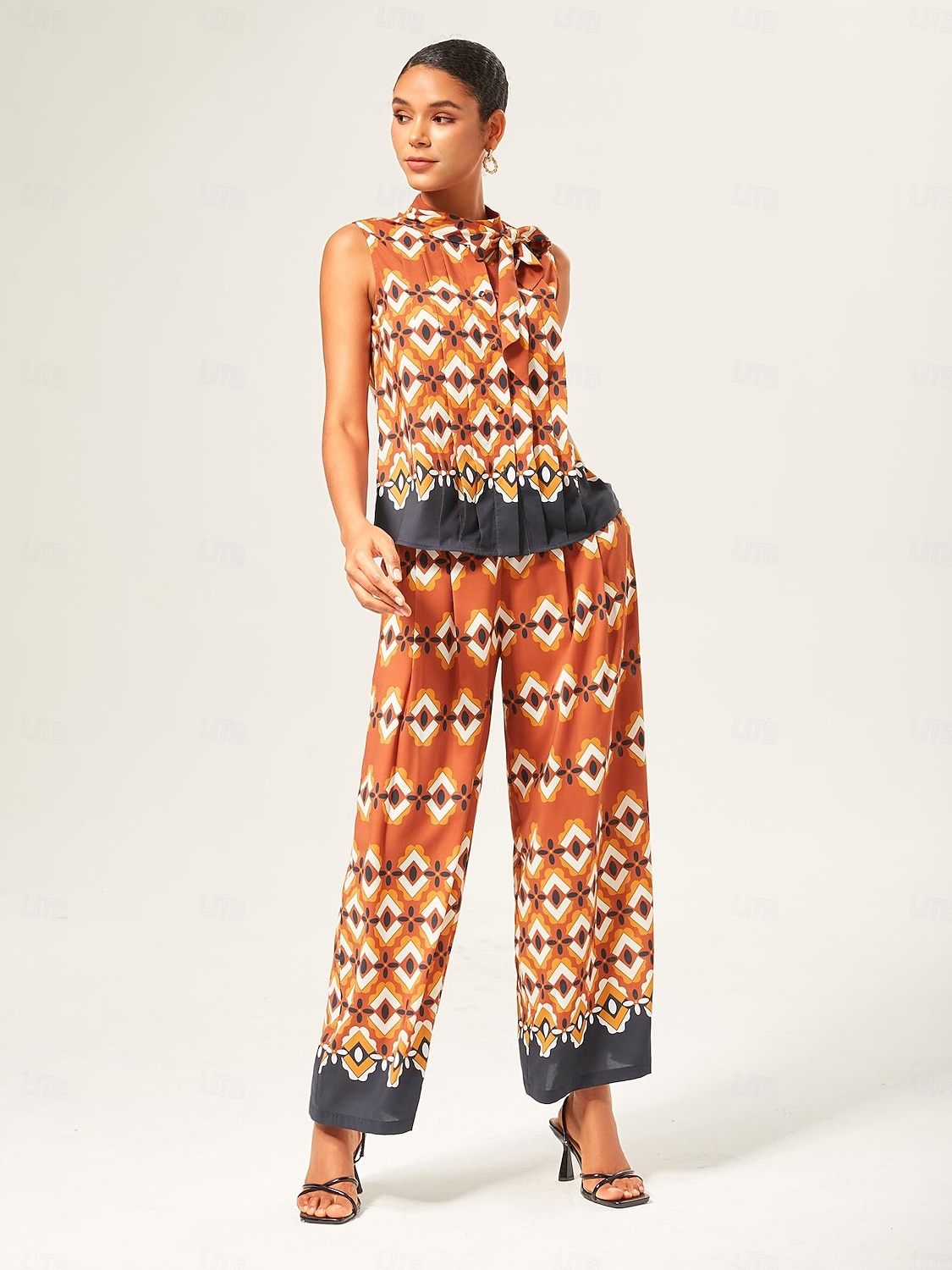 Per donna Femminile Culotte Gamba Larga Lunghezza intera Elegante Bohemien Vacanza Casuale Arancione Estate XS S M del 2025 a $64.99 –P1