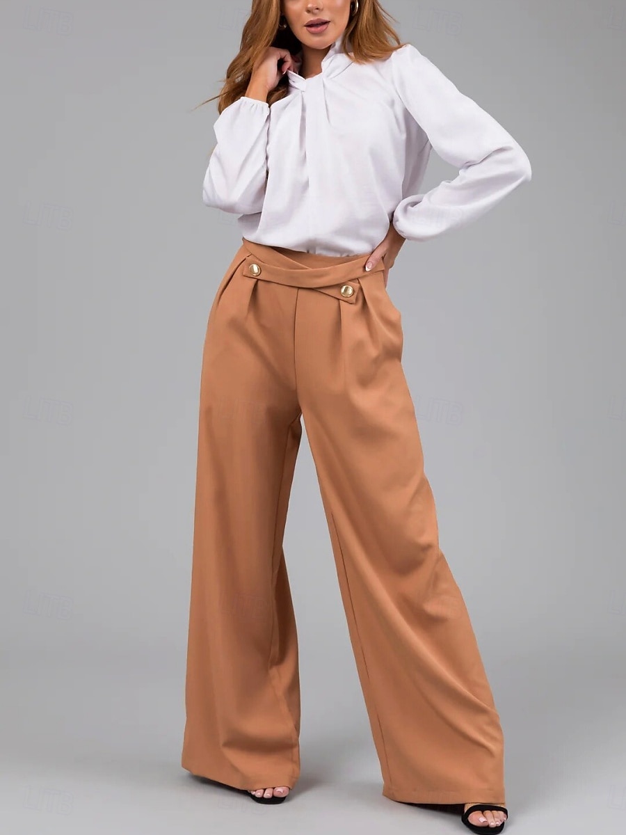 Per donna Chinos Dritto Moda Streetwear Lunghezza intera Vita Alta Semplice Tasca Comodo Morbido Confortevole Micro-elastico All'aperto Streetwear Arancione Estate Primavera Vestibilità comoda del 2025 a $29.99 –P6