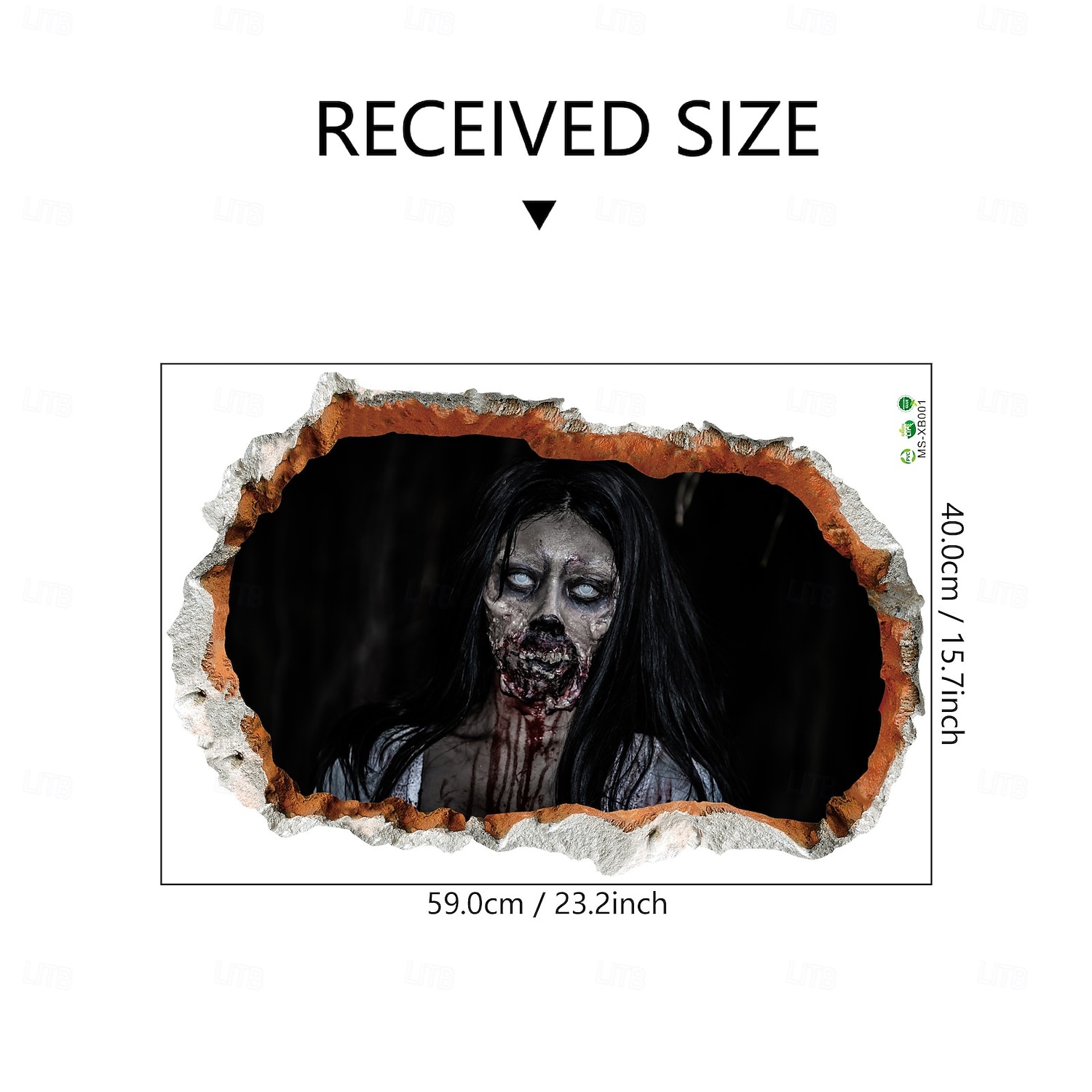 Autocolant de perete de Halloween, autocolant 3D, perete crăpat, zombie, detașabil, decorațiune de Halloween înfricoșătoare pentru perete în sufragerie, decor de petrecere de casă, de groază 2025 - $6.49 –P2