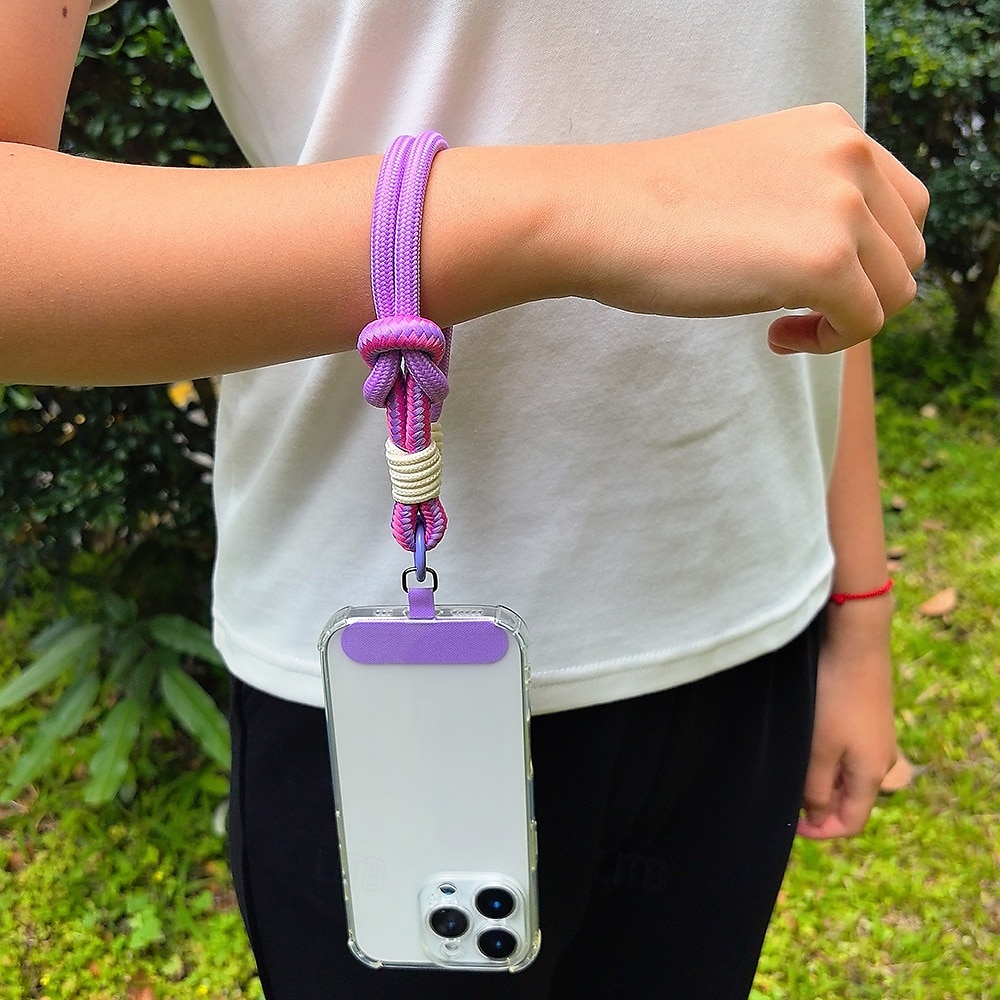 Cuerda corta de moda de dos pliegues a juego con colores, cuerda corta de muñeca simple, cuerda colgante de doble capa, firme y resistente, antirroturas y anticaídas, cuerda para colgar teléfonos 2025 - $11.99 –P3