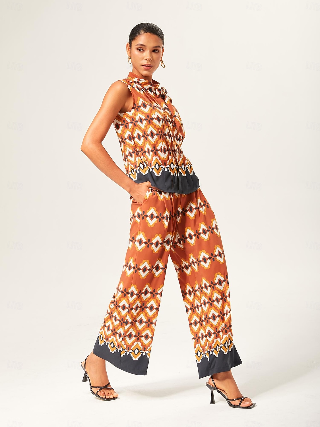 Per donna Femminile Culotte Gamba Larga Lunghezza intera Elegante Bohemien Vacanza Casuale Arancione Estate XS S M del 2025 a $64.99 –P4