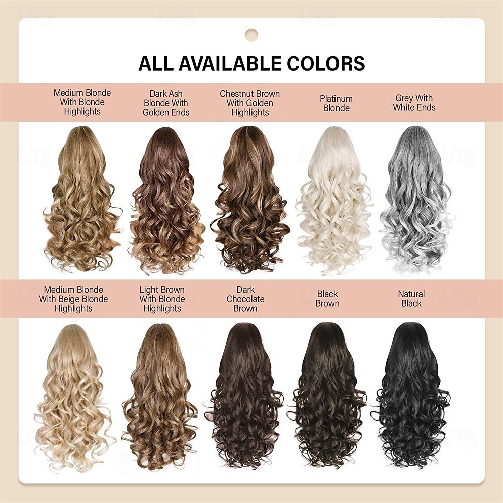24 Inch Ponytail Extension Clip on Ponytails for Women Long Curly Wavy Ponytail Extensions for Women Synthetic Layered Pony Tails Hair Extensions 2025 - $19.49 –P4