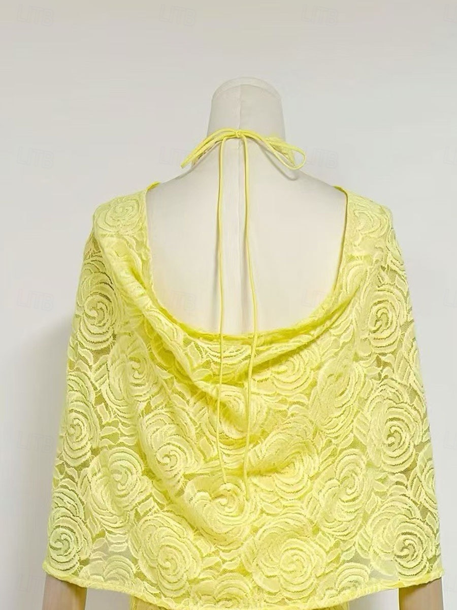 Sirène / Trompette Robe de Soirée Élégant Robe Formel Mariage Longueur au sol Manche Courte Col haut Dentelle avec Châle 2025 de 2025 ? $129.99 –P7