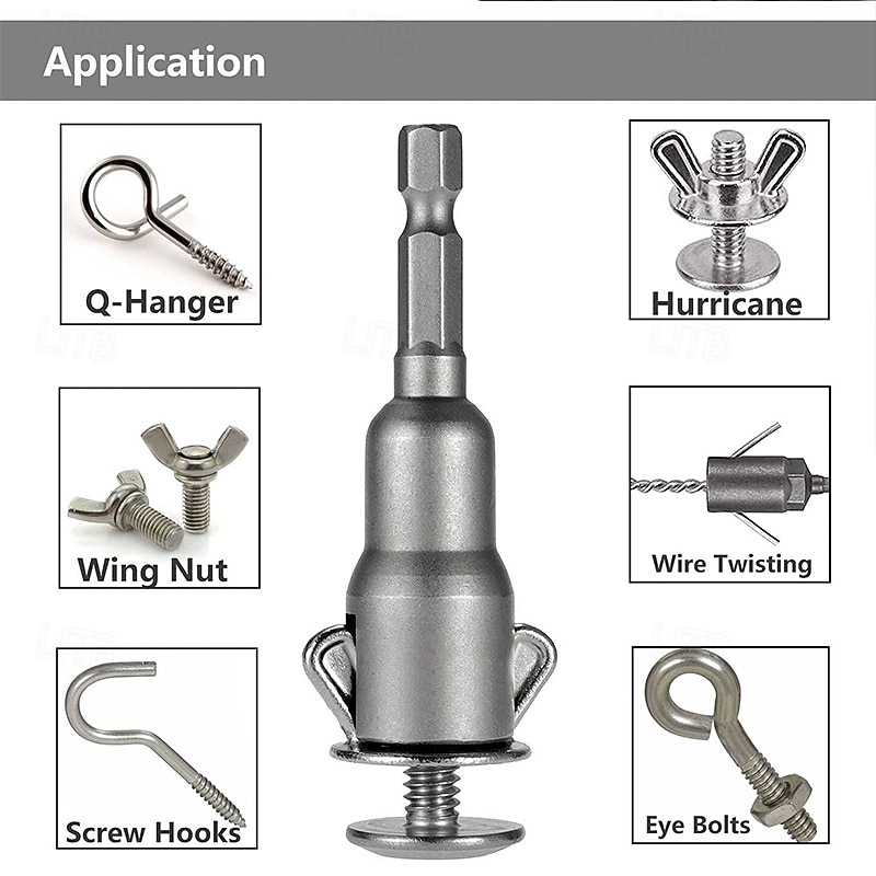 2026年 ウィングナットドリルビットセット、ハリケーンウィングナットドライバー、パワーウィングナットドライバー、ソケットレンチツールセット、1/4インチ六角シャンクスチールドリルビット、パネルナット、ネジ、アイCフックボルト、Qハンガー用  コレクション – $13.99 –P7
