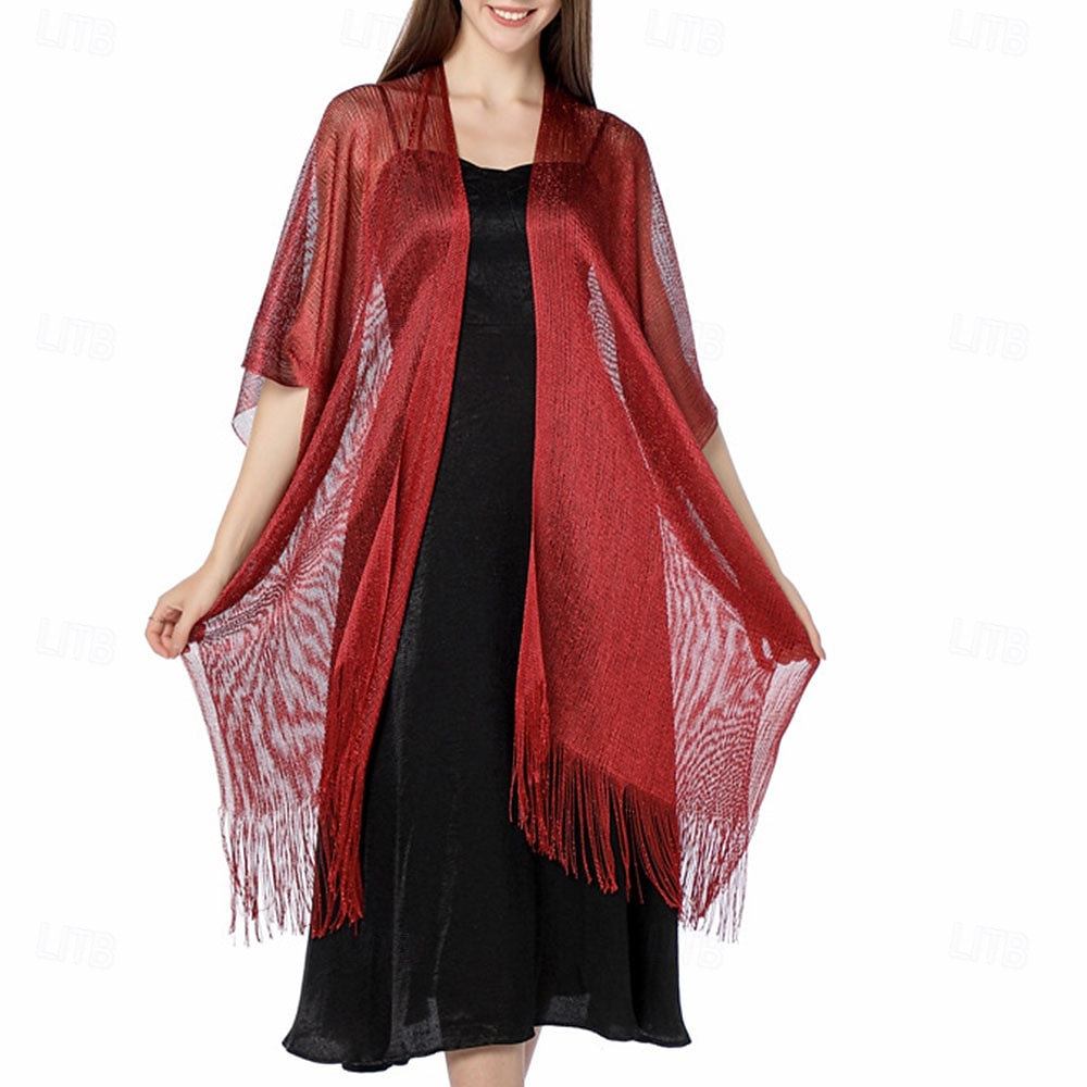 Capa Elegante de Proteção Solar para Mulheres com Mangas Curtas em Seda Imitada com Cor Pura para Casamento de Verão de 2025 por $20.99 –P21