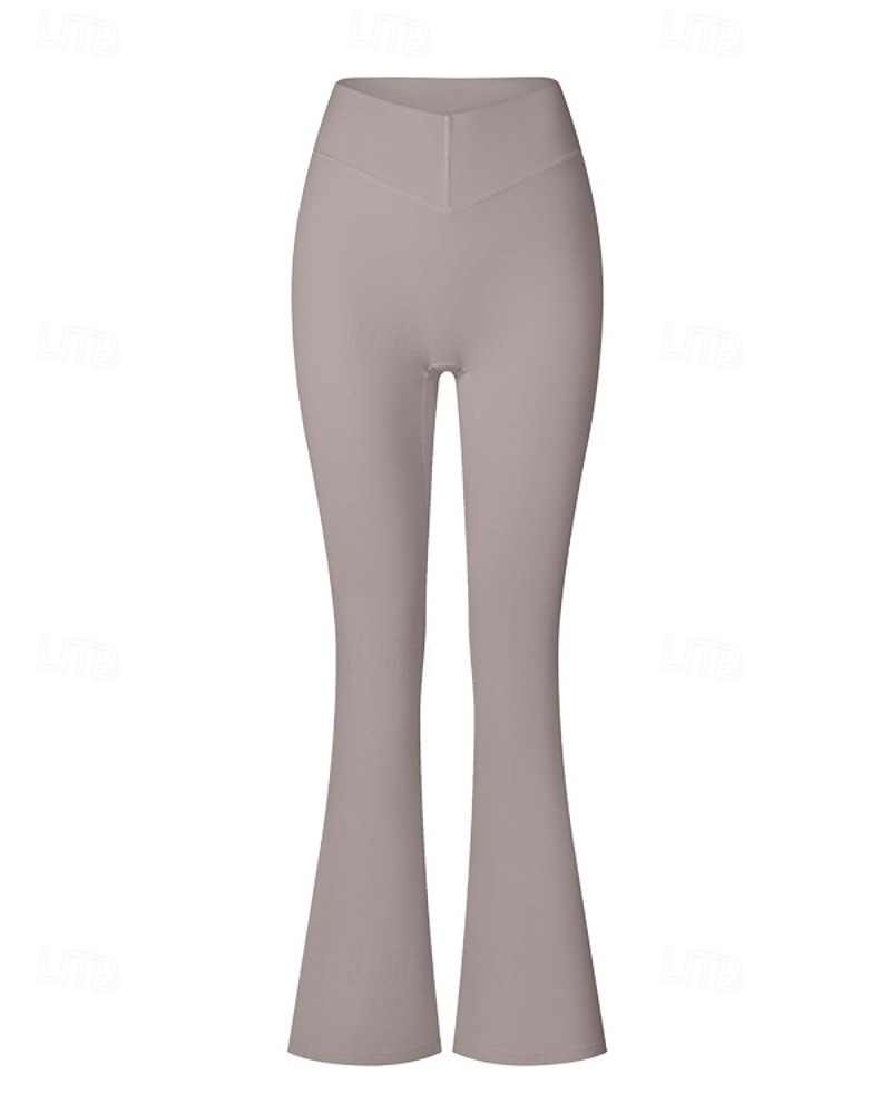 Women's pilates leggings fitness pants sport pants Flared Lightweight Pilates Running Fitness Pants Solid Color Black White Pink Fall Winter Sports Activewear Micro-elastic 2026 - $34.99 –P7