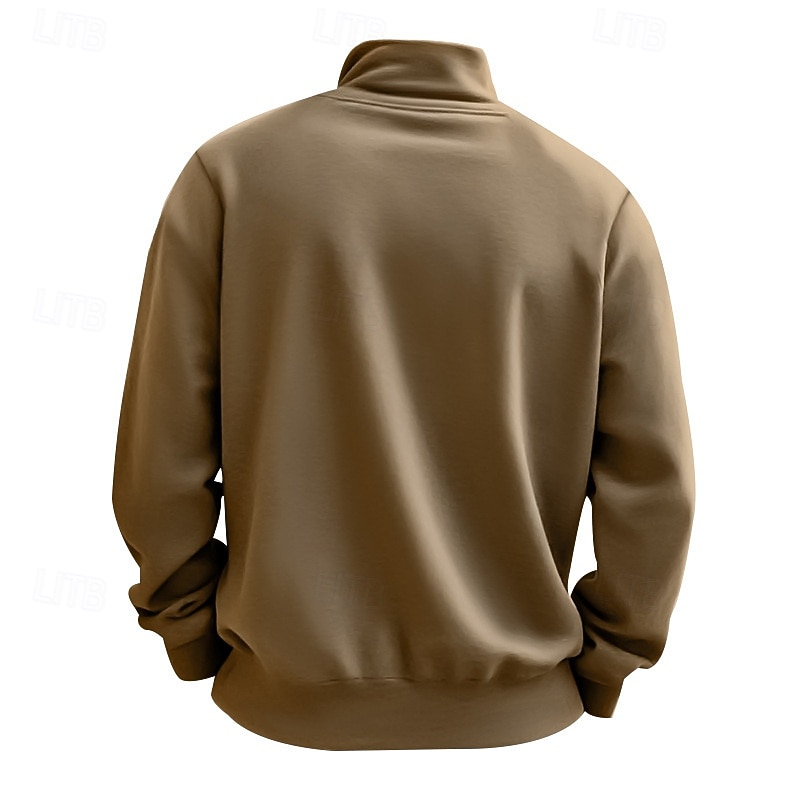 Men's Sweatshirt Quarter Zip Sweatshirt Apricot Black White Wine Red Half Zip Plain Sports & Outdoor Daily Holiday Polyester Streetwear Basic Casual Summer Spring Clothing Apparel Hoodies Sweatshirts  2026 - $28.99 –P18