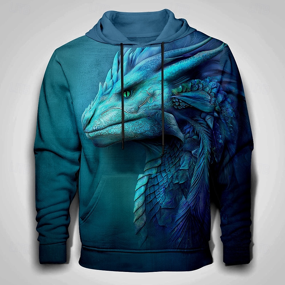 Per uomo Drago 3D Felpe con cappuccio Felpa Felpa con cappuccio Felpa con cappuccio Girocollo Cool Stampa 3D Club Abbigliamento casual alla moda Nero Blu Coulisse Grafico Autunno Inverno progettista del 2025 a $26.99 –P1