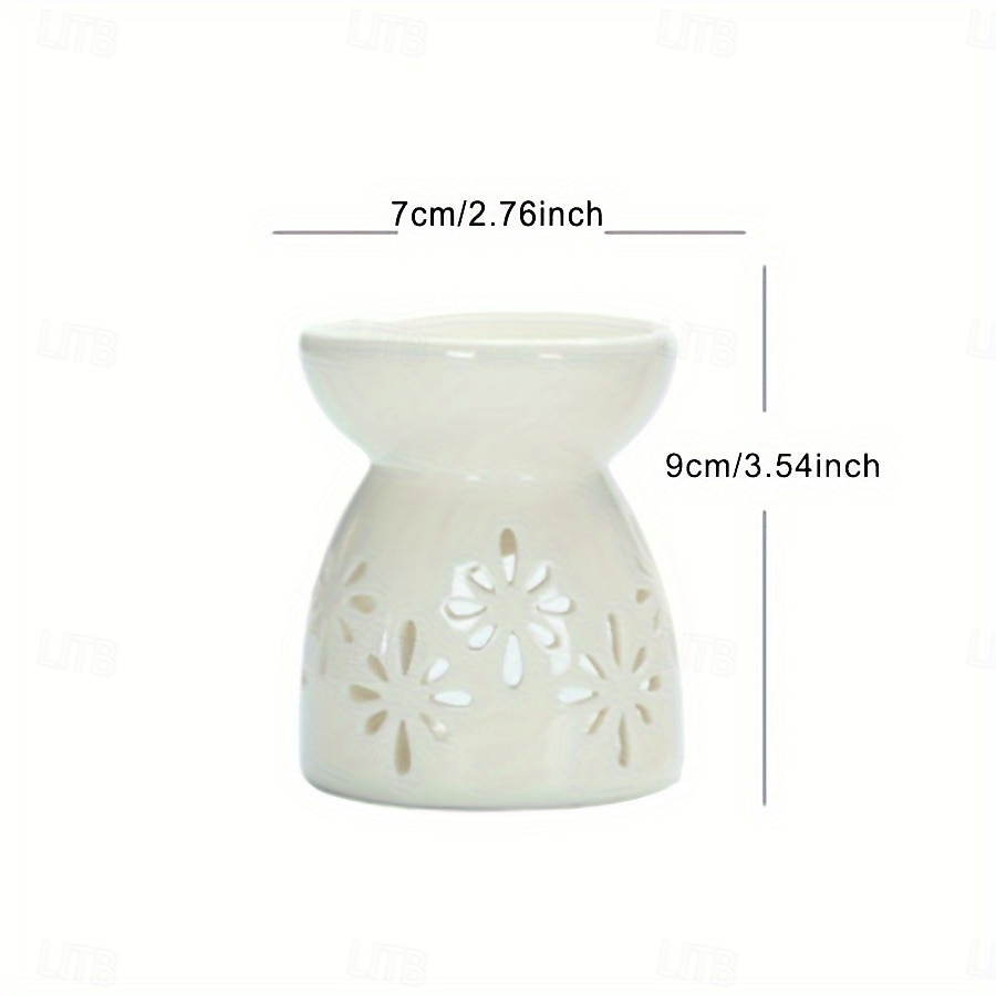 White Hollow Ceramic Aromatherapy Stove 1pc Easy to Clean Essential Oil Stove for Home Valentine's Day Party Tea Wax Heating Candle Holder 2026 - $15.49 –P3