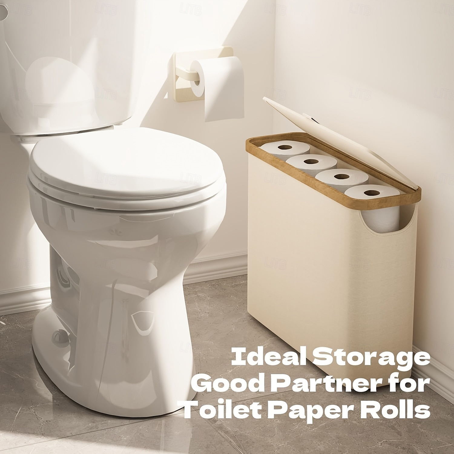 Toilet Paper Storage Basket with Lid, Bamboo Toilet Paper Storage Holder Stand Organizer for Bathroom, Toilet Paper Storage Box Container with Handle, Toilet Tissue Storage Bin for RV Closet 2025 - $14.99 –P6