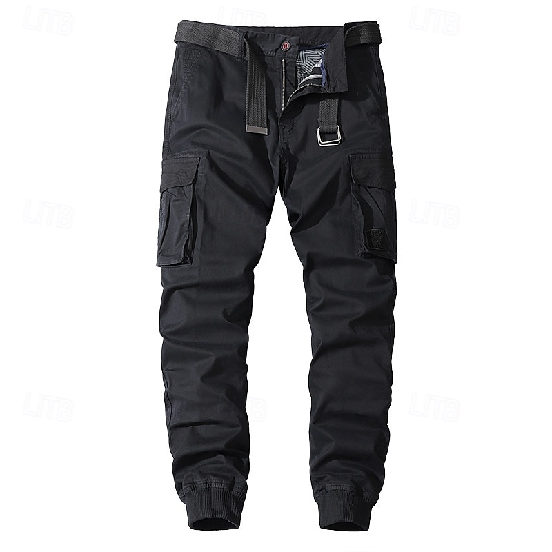 Homme Pantalons Cargo Pantalons Boutons Taille Élastique Multi-poches Uni Portable Extérieur Quotidien Camping & Randonnée Mode Classique Noir Vert Véronèse de 2025 ? $37.99 –P8