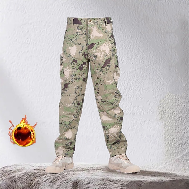 Herren Cargohosen Wanderhosen Fleecehosen Tarnung Außen Normale Passform Wasserdicht Winddicht Schnelltrocknend Leicht Hosen Tasche Elastischer Bund Gelb Braun Camping / Wandern Golfspiel Laufen S M 2025 - $41.99 –P3