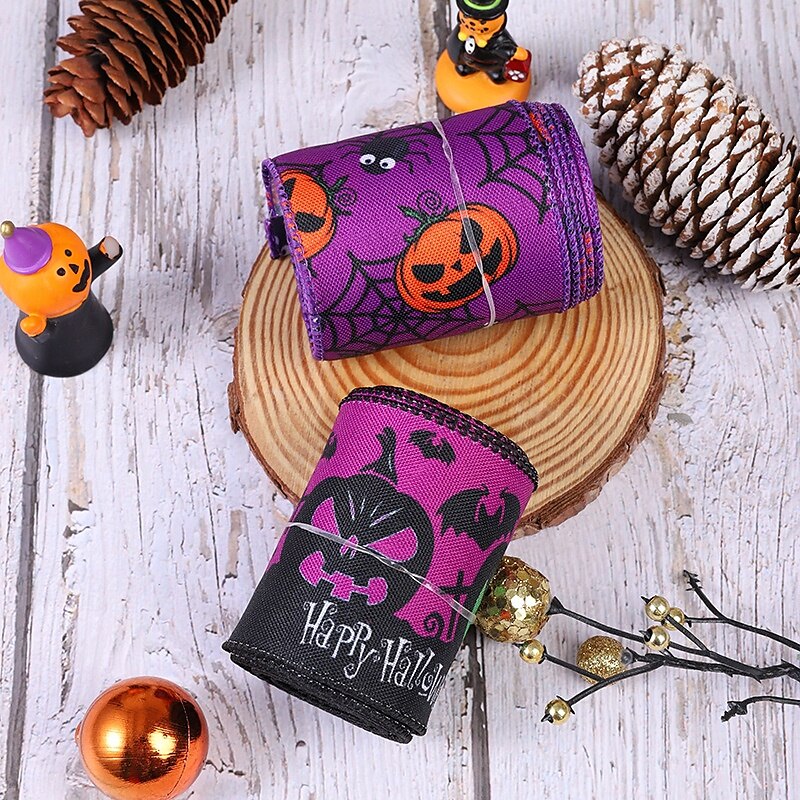 Halloween Burlap Ribbon Rolls with Spider Print, Edge Ribbons for DIY Crafts, Halloween Wreaths, Gift Wrapping and Party Decorations 2025 - $6.99 –P5