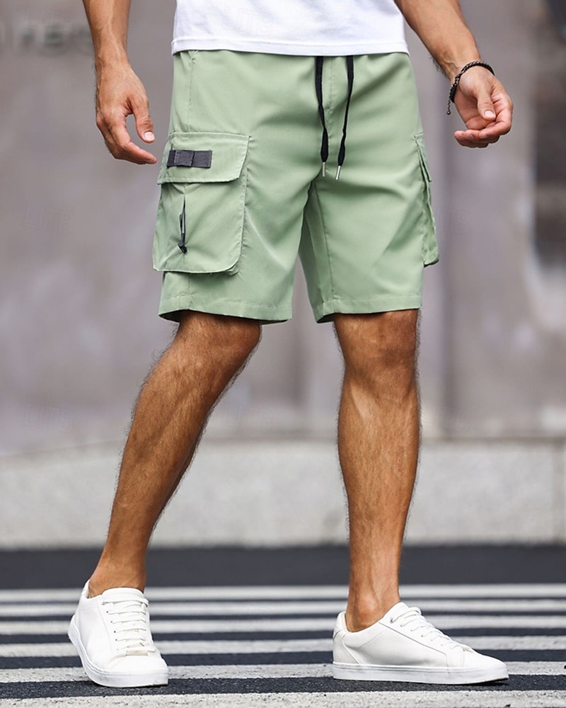Per uomo Pantaloncini cargo Shorts Pantaloncini Estivi Coulisse Elastico in vita Multi-tasche Semplice Comodità Indossabile Lunghezza al ginocchio All'aperto Sport Quotidiano Moda Casual Nero Verde del 2025 a $20.99 –P2