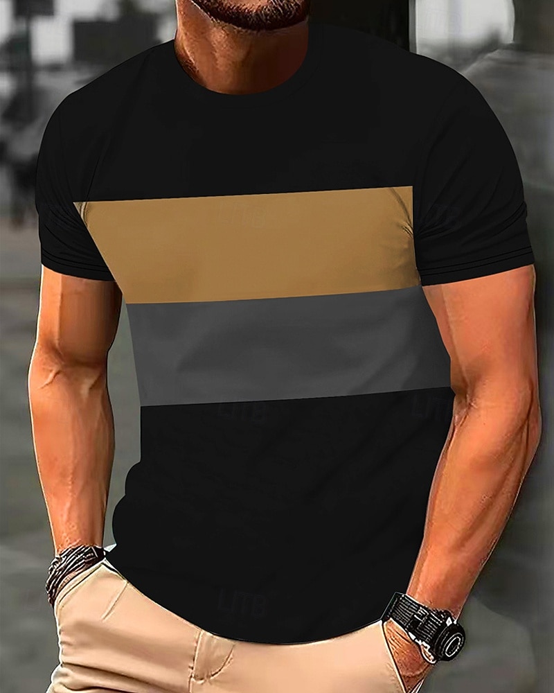 Bărbați Tricou Tricouri Cămașă cu mânecă scurtă Tee Top Manșon scurt Stil Nautic Vară Bloc Culoare Modă Designer De Bază Peteci Vacanță Stradă Ieșire Galben Rosu Portocaliu Top tricou pentru bărbați 2025 - $13.49 –P2