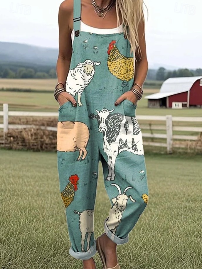 Femmes Combishort Actif Graphique Sans manches Boutons Vacances Rue Coupe Ample Blanche Jaune Vert Été de 2025 ? $34.99 –P1