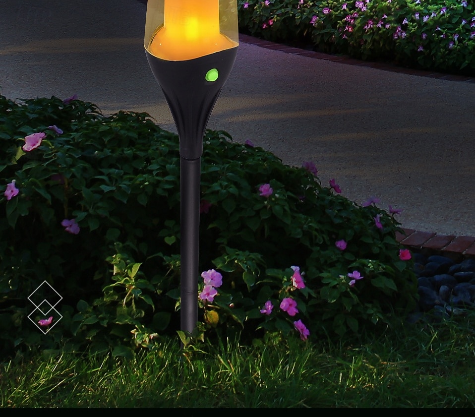 1 Pc Outdoor Waterproof Solar LED Torch Ground Plug Light Lawn Garden Courtyard Path Halloween Christmas Festival Flame Jumping Decorative Light Landscape Light 2026 - $16.49 –P16