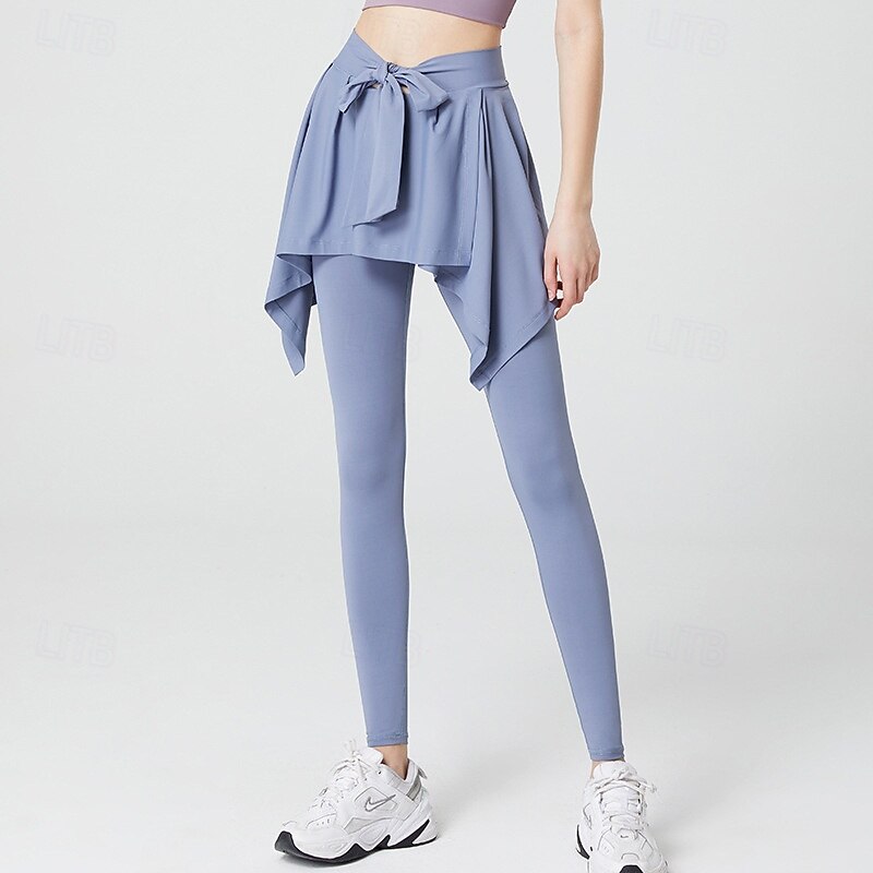 Mujer Pantalones de fitness Pantalones de pilates Pantalones de yoga 2 en 1 Ligero Gimnasio Pilates Zumba Prendas de abajo Color sólido Violeta Negro Azul Otoño Deportes Ropa de Deporte Delgado 2025 - $25.99 –P6
