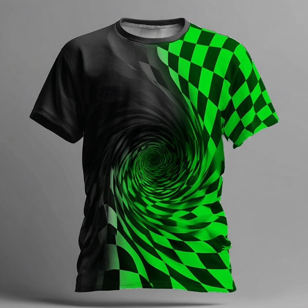 Herren Visuelle Täuschung T Shirt Kurzarm T-Shirt 3D-Druck Rundhalsausschnitt Hemd Übertrieben Designer Party Straße Lässig Weiß Gelb Blau Sommer Frühling Ganzjahres Bekleidung S M L XL XXL XXXL 2025 - $17.99 –P5