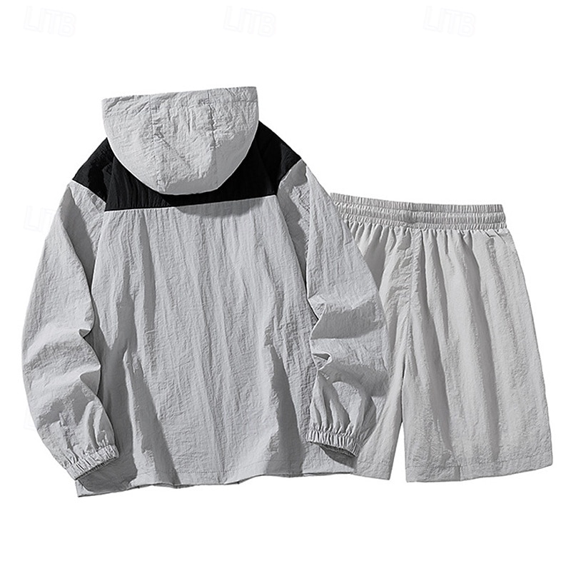 Hombre Tracksuit Conjunto deportivo 2 Piezas Deportivo Manga Larga Protección Solar Transpirable Secado rápido Ropa de deporte Ropa de Deporte Bloque de color Rosa Azul Morado 2025 - $30.99 –P2