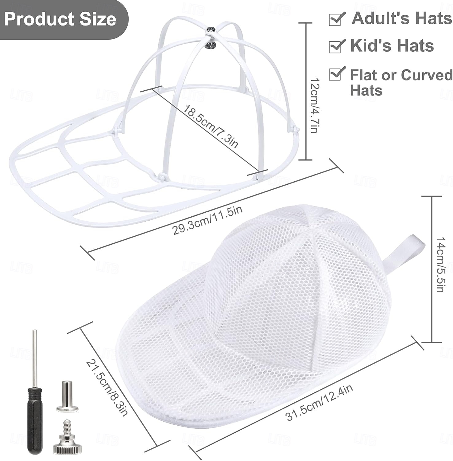 Hat Washer Cage for Baseball Caps, Foldable Hat Washing Protector Bag for Washing Machine, Anti-Deformation Hat Cleaner Laundry Bag, 1 Pack 2026 - $15.99 –P2