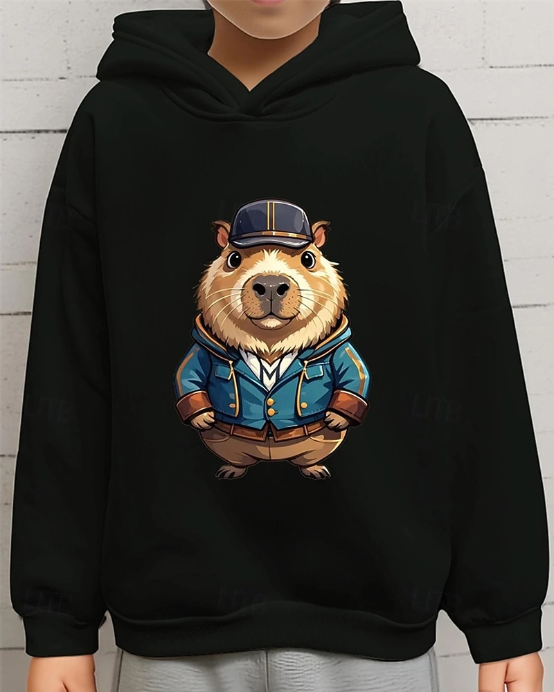 Pojkar 3D Djur Huvtröja Långärmad Vår Höst Mode Streetwear Barn 4-12 år Huva Utomhus Ledigt Dagligen Normal 2025 - $18.99 –P3