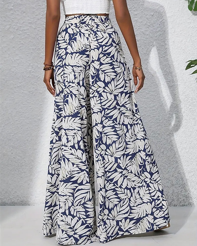 Per donna Gamba larga Pantaloni Casual Boho Lunghezza intera Vita Alta Piante Tasca Design con Coulisse Elastica Traspirabilità Morbido Micro-elastico Vacanza Streetwear Abbigliamento quotidiano del 2025 a $17.99 –P14