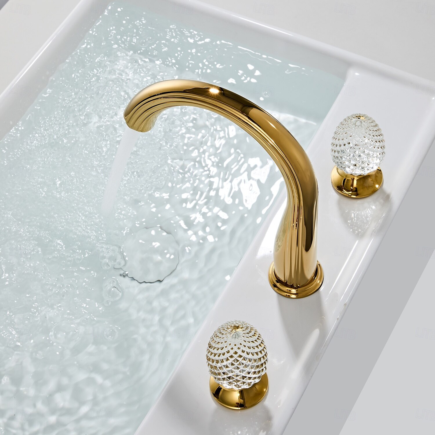 Robinet de lavabo - Séparé Électroplaqué Diffusion large Deux poignées trois trousBath Taps de 2025 ? $275.39 –P4