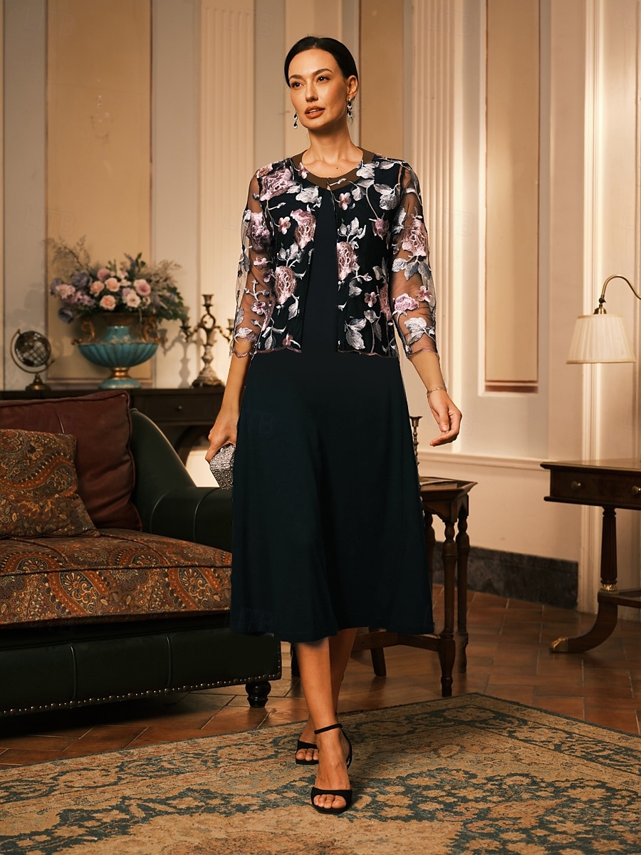 Damen Blazer Leicht Spitze Bestickt Elegant Blumen Formell Kurz Rundhalsausschnitt Lässiger Schnitt Dreiviertelarm Oberbekleidung Schwarz Sommer Frühling 2025 - $49.99 –P1