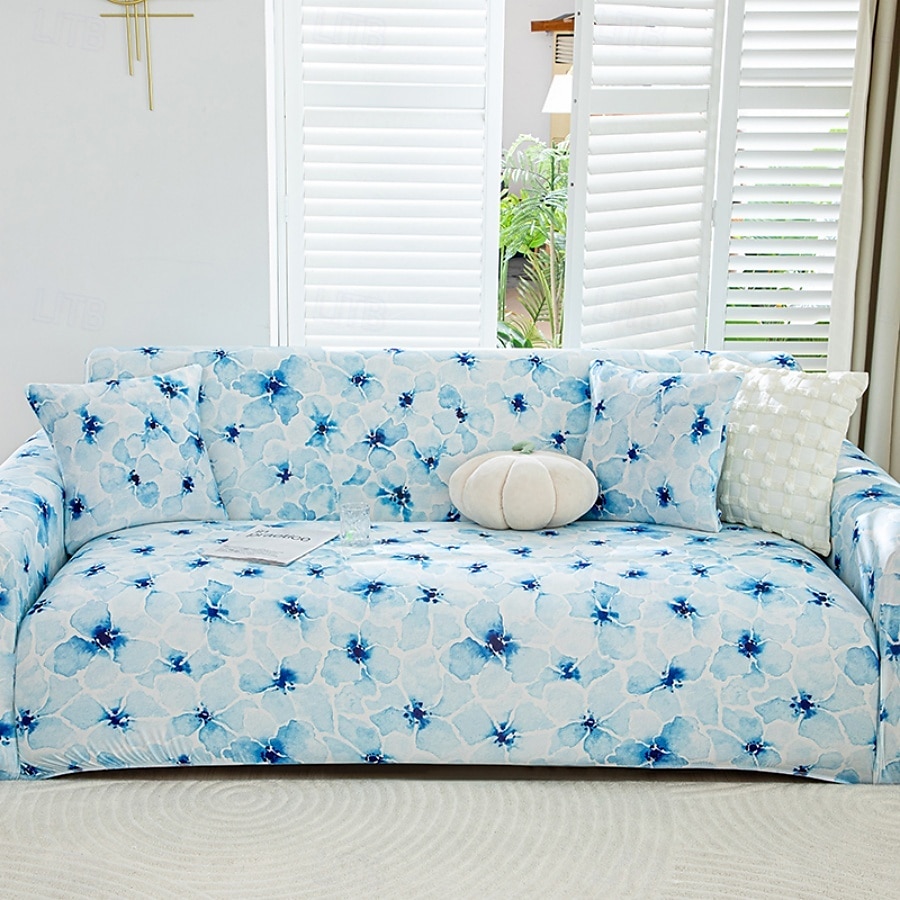Fundas de sofá con estampados de verano, refrescantes, universales, en forma de L, para chaise longue de 1, 2, 3 o 4 plazas, de seda fría y elástica. 2025 - $84.99 –P11