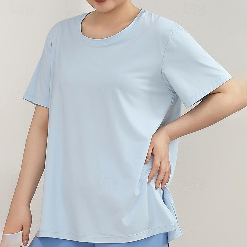 Mujer Camisetas deportivas parte superior de pilates Top deportivo Agradable para la piel Secado rápido Suavidad Corte Ancho Manga Corta Deportes Color sólido Camiseta por Gimnasio Pilates Zumba 2026 - $16.49 –P8
