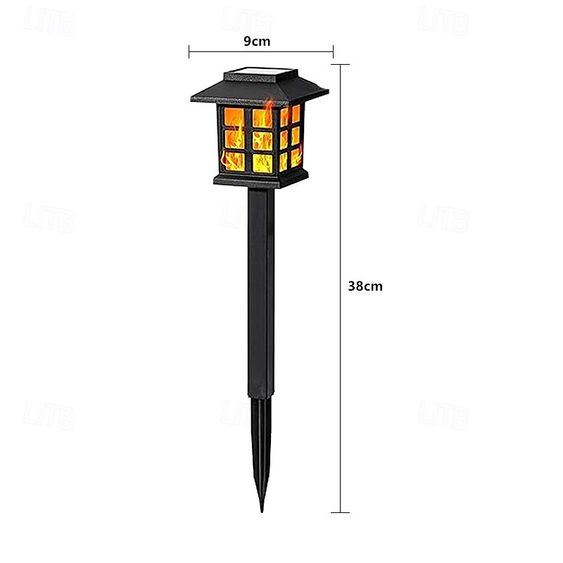 6 Stück Solar-Außenleuchte, wasserdicht, kleines Haus, blinkende Flamme, Bodenstecker, Licht für Innenhof, Garten, Weg, Rasen, Terrasse, Halloween, Weihnachtsfest, Atmosphäre, dekoratives Licht, 2025 - $24.99 –P7