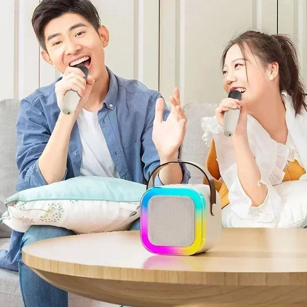 k12 trådløs mikrofon karaokemaskin bluetooth-høyttaler ktv hifi stereolyd led-lys for utendørs hjemmefest 2025 - $19.99 –P1
