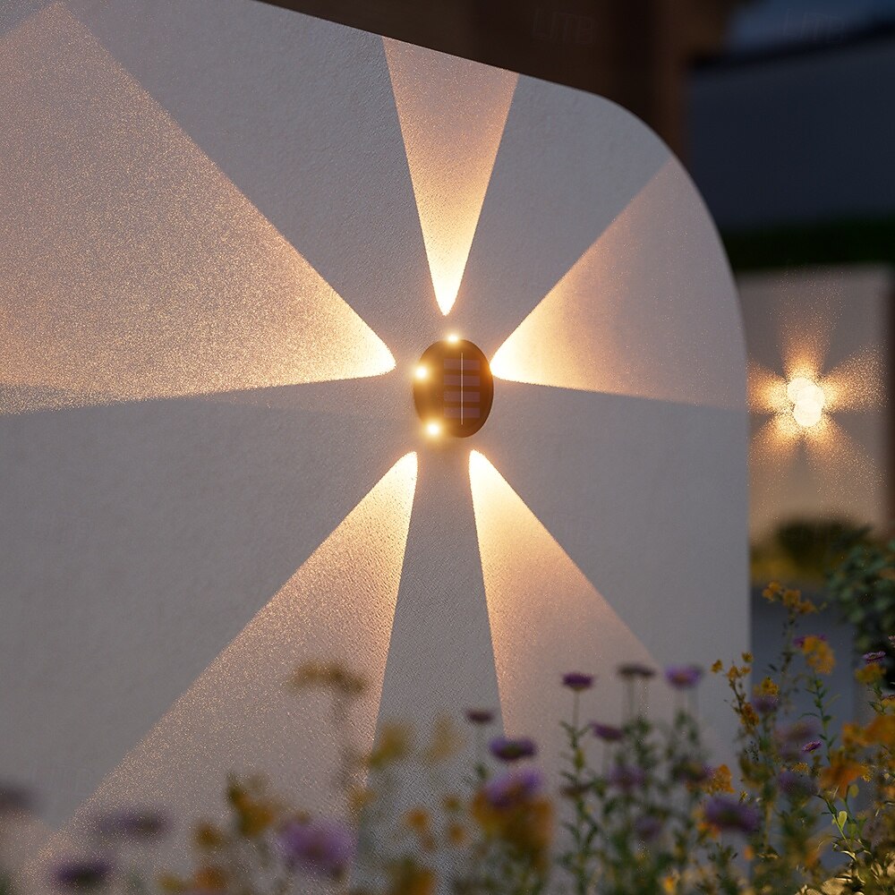 1 lampada da parete solare impermeabile per esterni con 5 fasci LED, illuminazione per cortile, giardino, recinzione, balcone, scala del 2025 a $8.49 –P4
