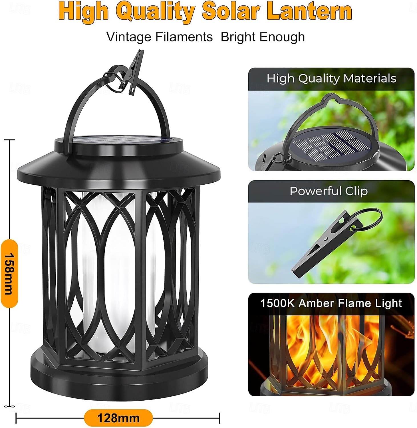 Solar Flickering Flame Lantern Outdoor Lights  Waterproof Hanging Solar Lanterns Lights Solar Powered Lanterns Outdoor for Patio Yard Deck Pathway 2025 - $24.99 –P8
