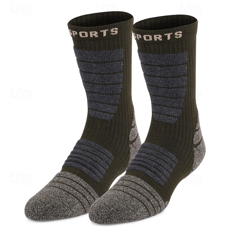 1 Par Hombre Mujer calcetines de lana merino Calcetines de senderismo Calcetines para correr Mantiene abrigado Transpirable Anti ampollas Grueso Invierno Al aire libre tripulación media Retazos Lana 2025 - $11.49 –P11