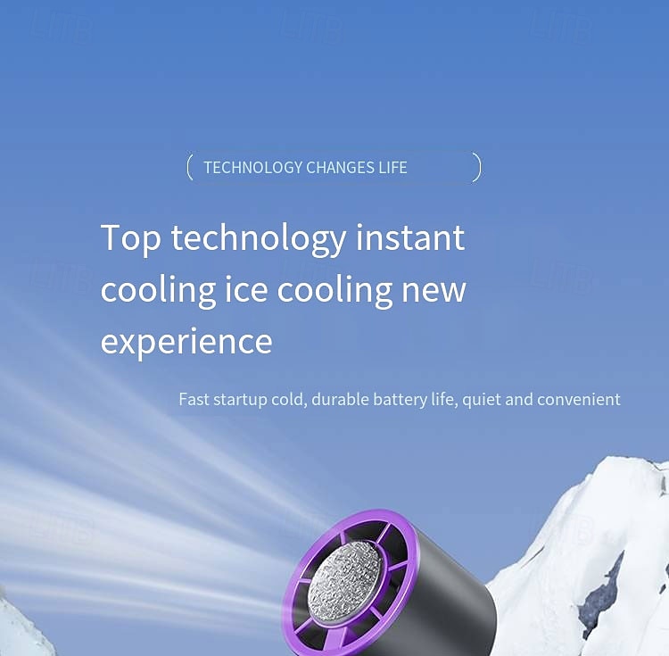 1 Pc handheld cooling fan with 100 levels of cooling and folding, portable turbo mini semiconductor ice pack fan 2025 - $24.99 –P1