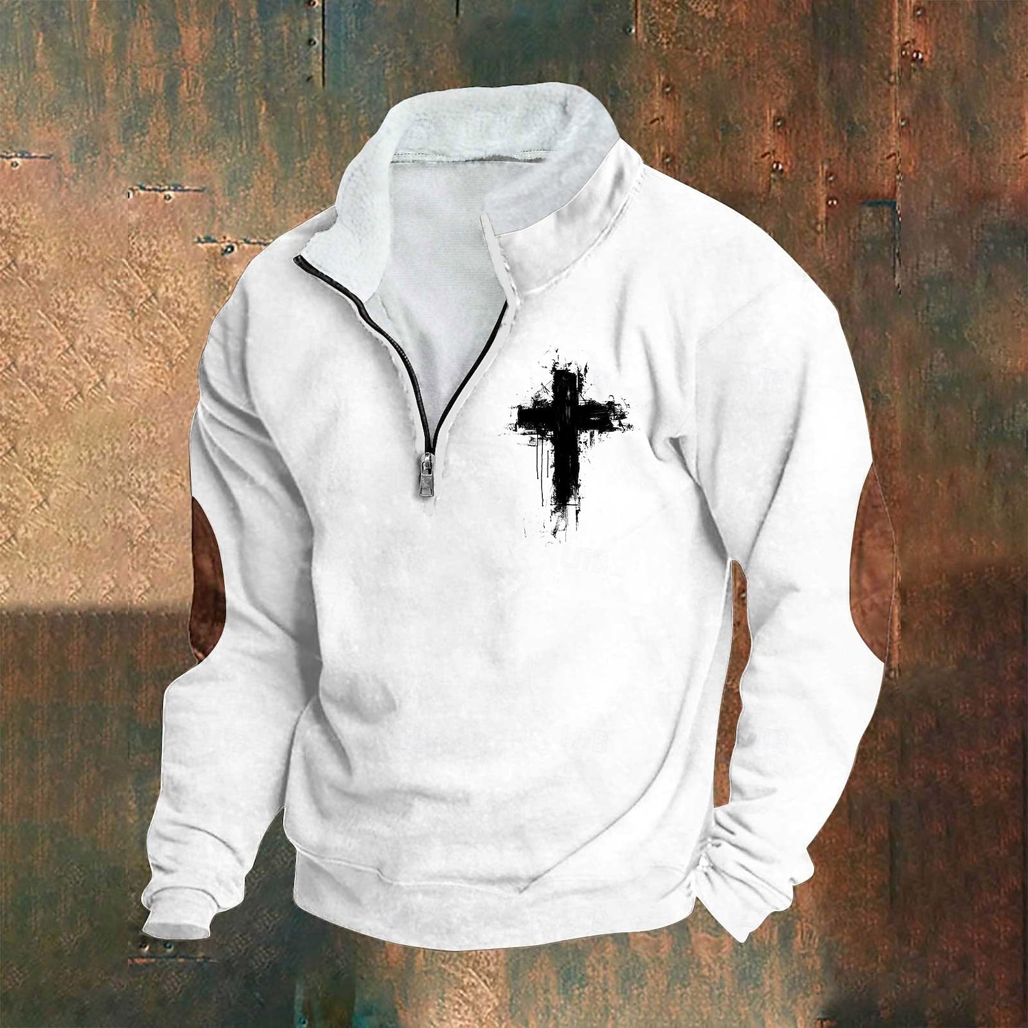 Herren Sweatshirt Viertelreißverschluss Sweatshirt Schwarz Weiß Wein Armeegrün Königsblau Halber Reißverschluss Farbblock Kreuz Halber Reißverschluss Druck Sport & Outdoor Täglich Ferien Polyester 2025 - $23.99 –P9