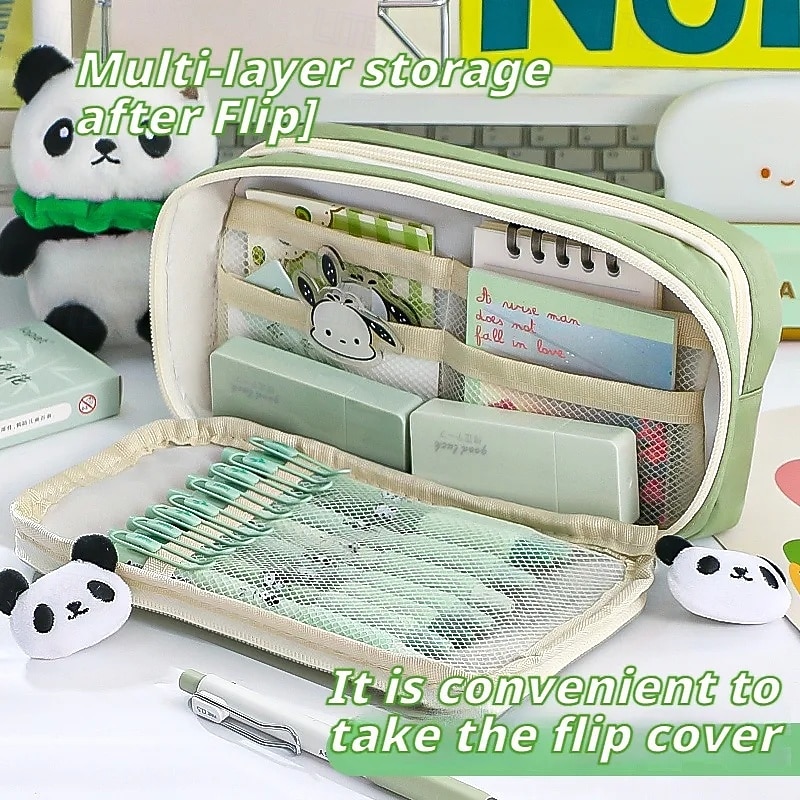 Large Capacity Storage Bag with 9-layer Pencil Case Transparent Compartment and Magnetic Button Flap for Easy Retrieval 2025 - $15.99 –P10