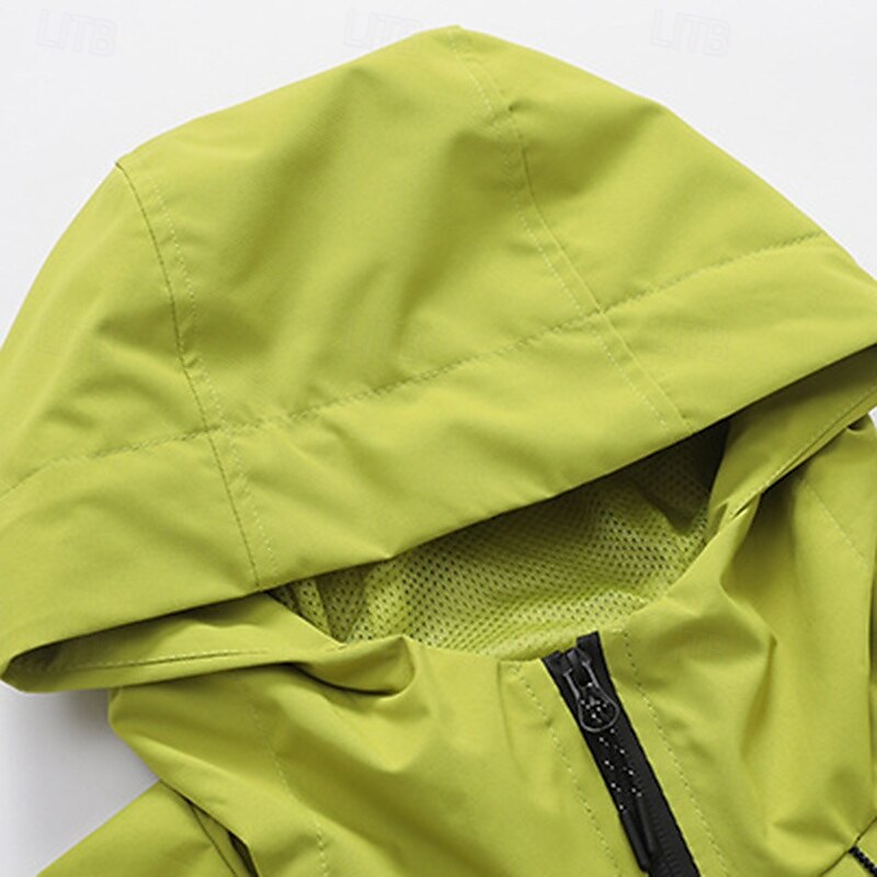 Men's Windbreaker Hiking Jacket rain coat Outdoor Waterproof Windproof Hiking Outfits Hiking Clothes Spring Autumn / Fall Top Camping / Hiking / Caving Running Black White Blue 2025 - $19.99 –P6