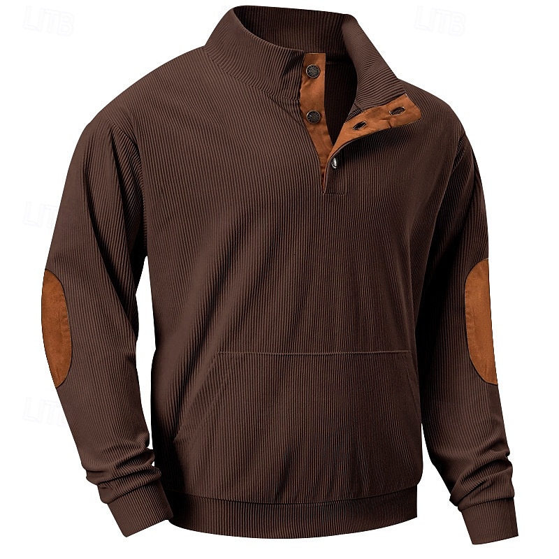 Hombre Sudadera Albaricoque Negro Verde Ejército Marrón Gris Claro Cuello Mao Bloque de color Retazos Bolsillo Con Texturas Deporte Diario Festivos Poliéster Pana Ropa de calle Básico Casual 2025 - $24.99 –P11
