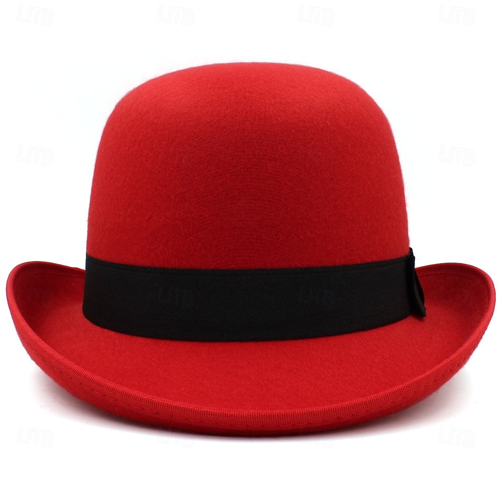 magisk hatt damehatt med bred brem i ull, britisk hiphop-hatt for menn, jazzhatt for vinter, ensfarget filthatt 2025 - $17.49 –P7