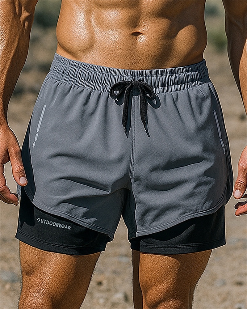 Pánské Běžecké šortky s punčochy Elastický pas Kraťasy Sporty a outdoor Ležérní Prodyšné Rychleschnoucí Lehká váha Elastický Tenis Golf Běh Běžný sportovní oblečení Sportovní oděvy Barevné bloky 2025 - $15.49 –P1