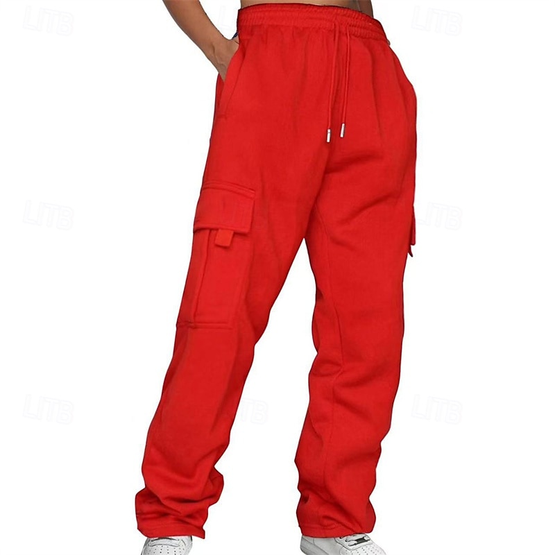 Men's Athletic Pants Sweatpants Trousers Pocket Drawstring Elastic Waist Plain Comfort Sports Outdoor Daily Fashion Casual Black Yellow Micro-elastic 2025 - $18.99 –P12